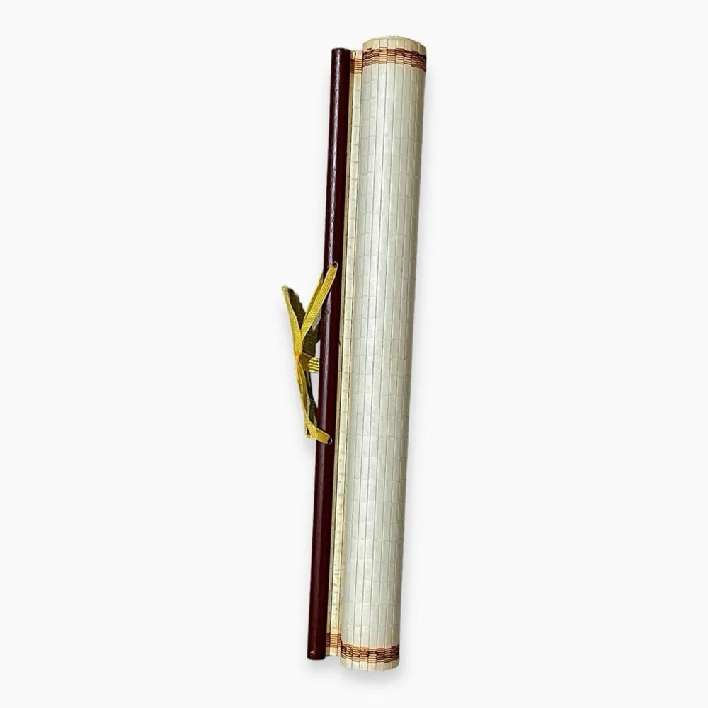 Vintage 1994 Bamboo Wall Calendar Roll Up Primitive Americana Country Folk Art